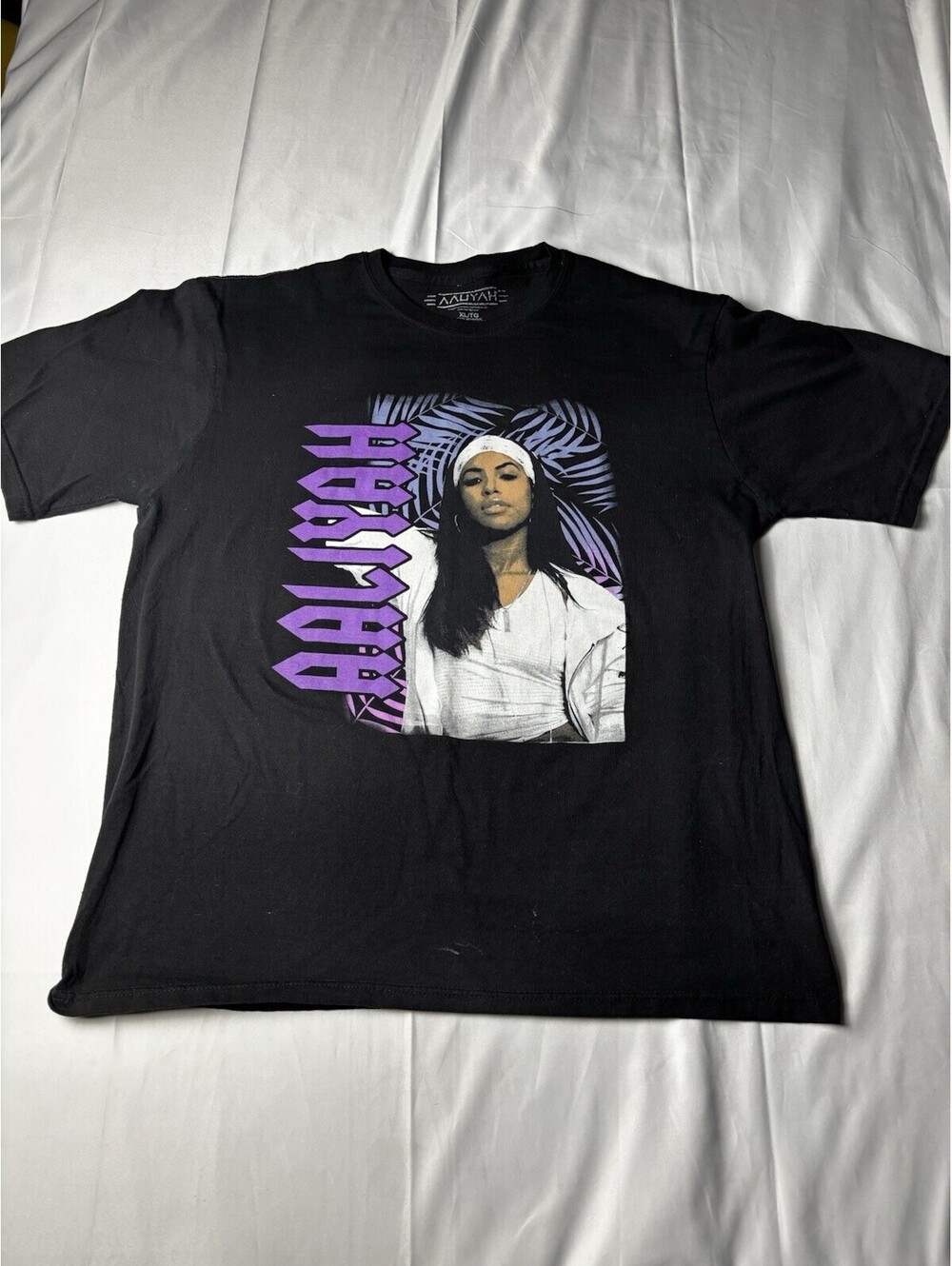 Purple Aaliyah Graphic T-Shirt Men's XL Tall Black andPurple